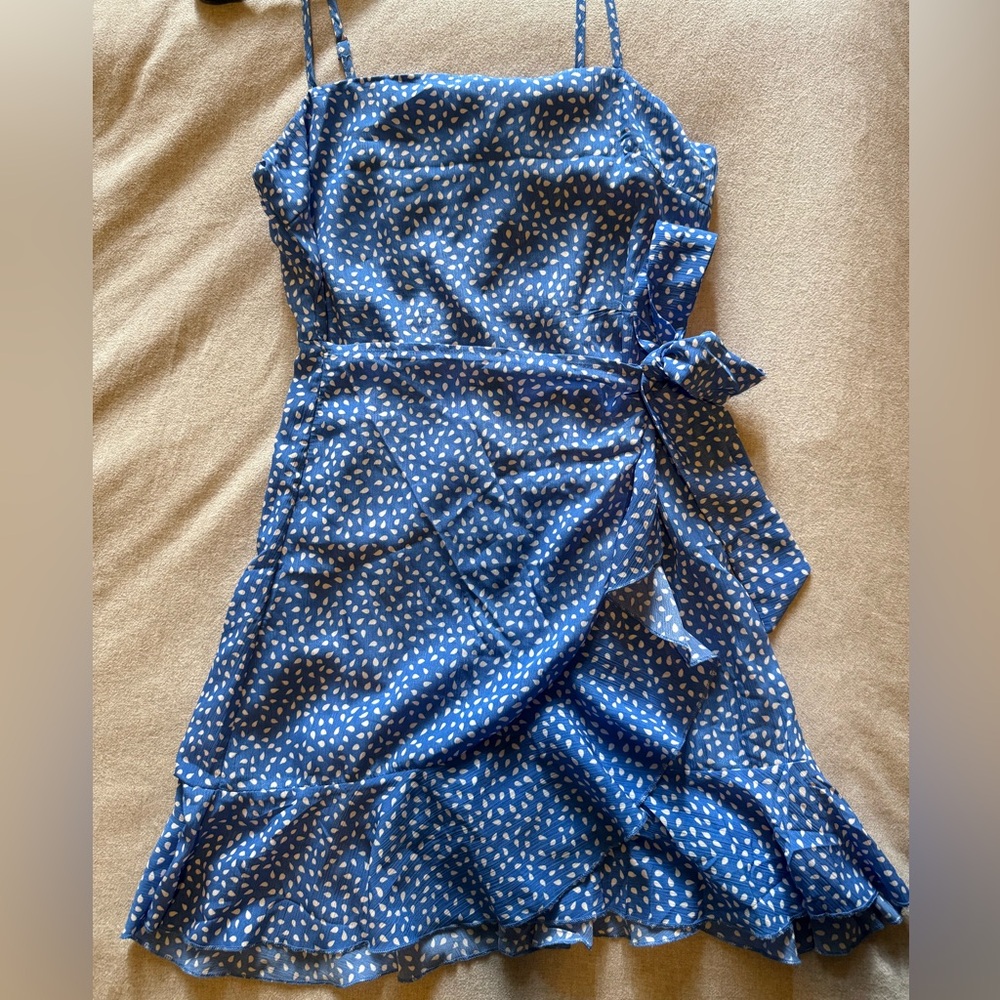 Hello Molly Asymmetrical Blue and White Dress